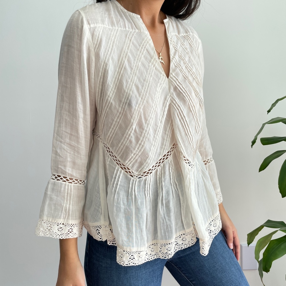 Maje embroidered lace victorian blouse